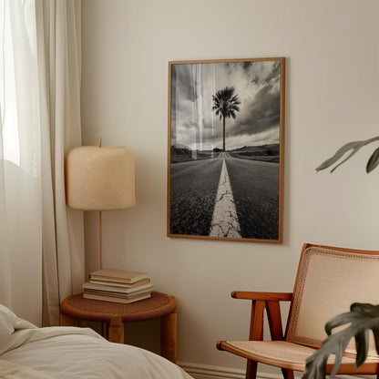 Black White Palm Print – Minimalist Wall Art | Highway Photo Fine Art Giclée