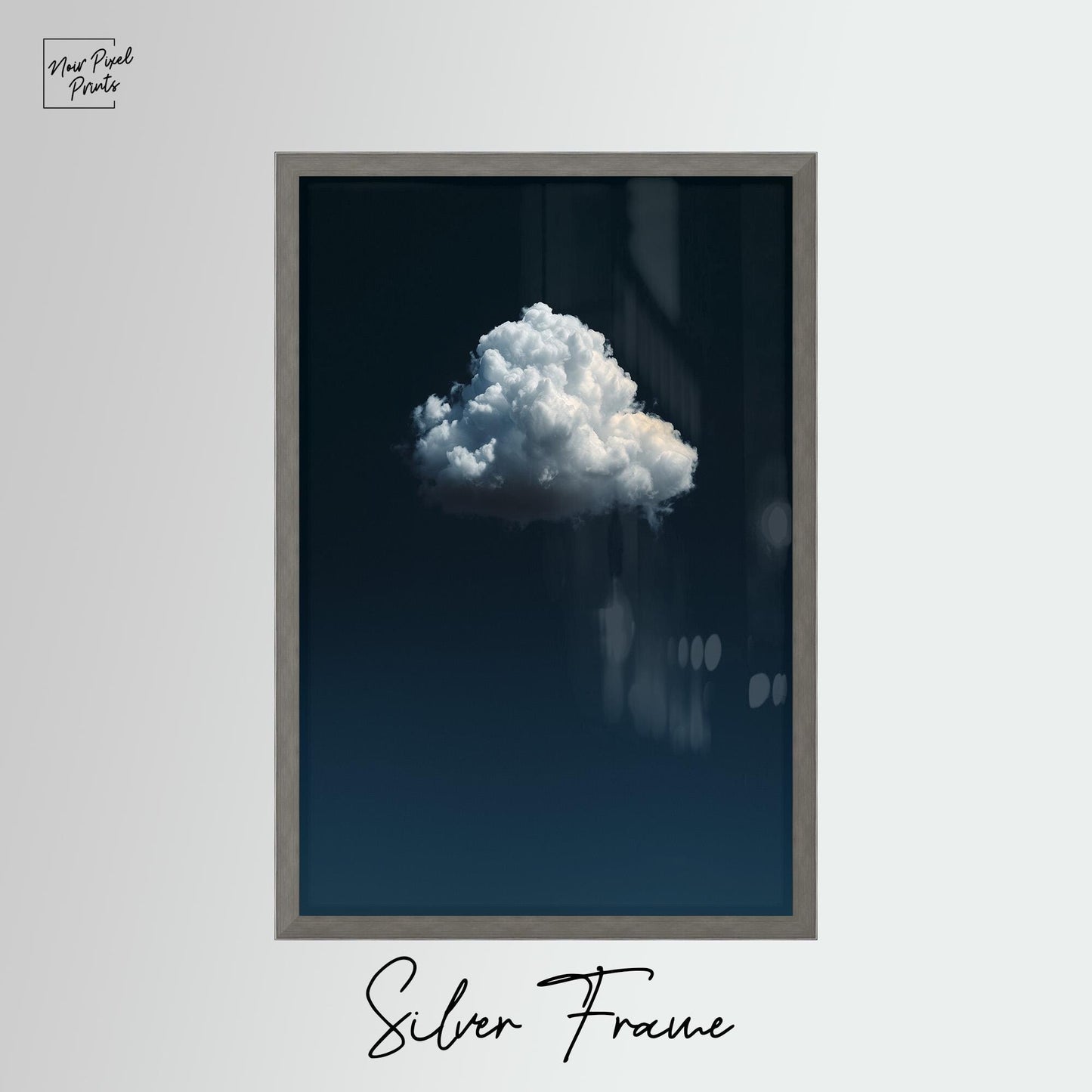 Indigo Cloud Wall Art - Minimalist Blue Sky Decor on Premium Cotton Canvas