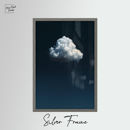 Indigo Cloud Wall Art - Minimalist Blue Sky Decor on Premium Cotton Canvas