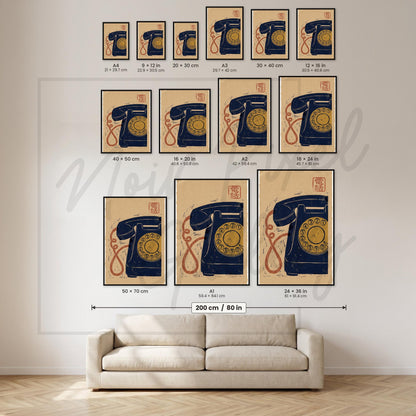 Retro Rotary Telephone Print – Vintage Telephone Art on Archival Fine Art Paper