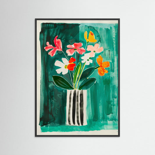 Colorful Flowers in Vase