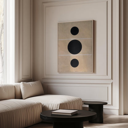Abstract Black Circle Wall Art for Living Room or Office Minimalist Geometric Print Scandinavian Style Gift for Design Lovers