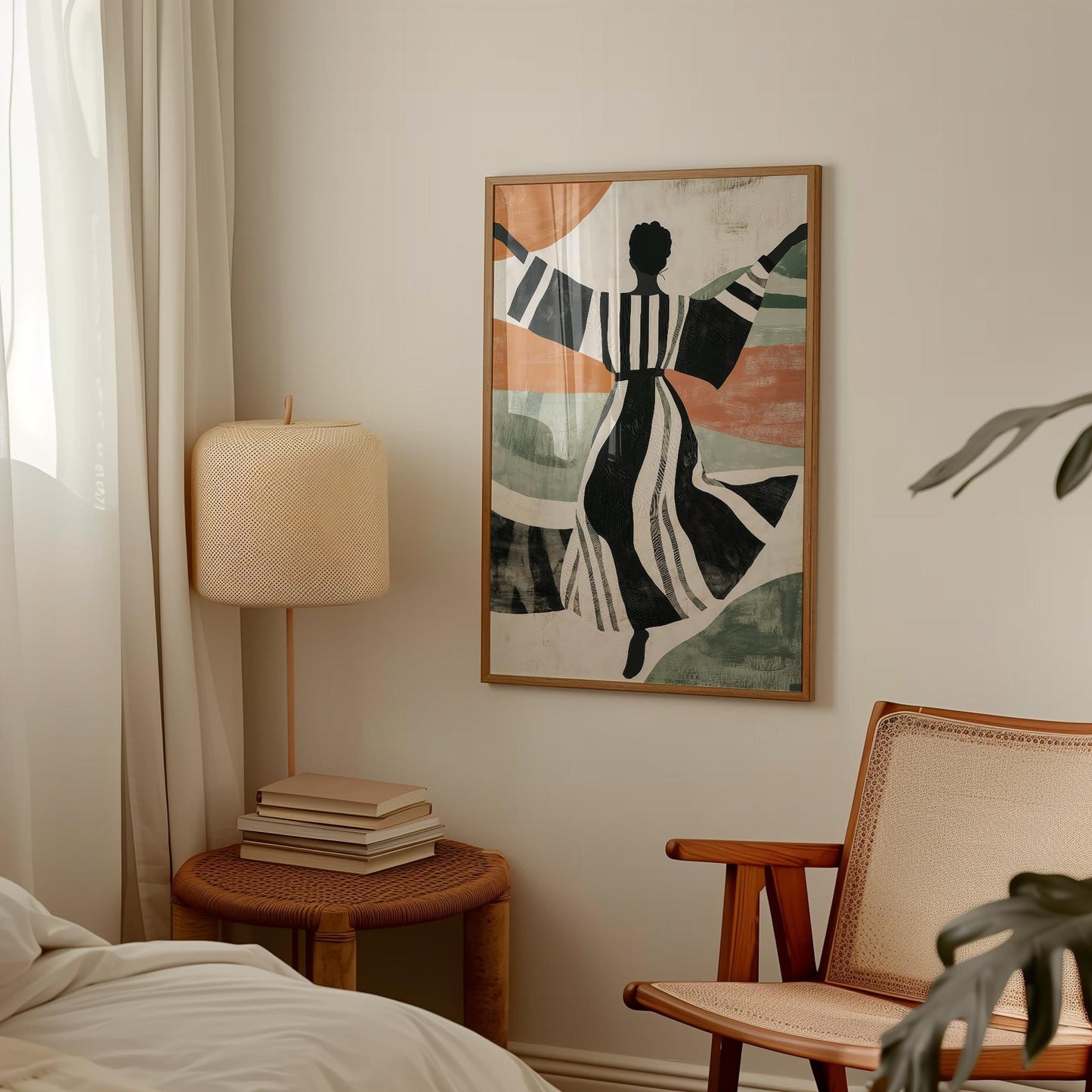 Mid Century Modern Wall Art - Dancing Woman Silhouette Abstract Art Print