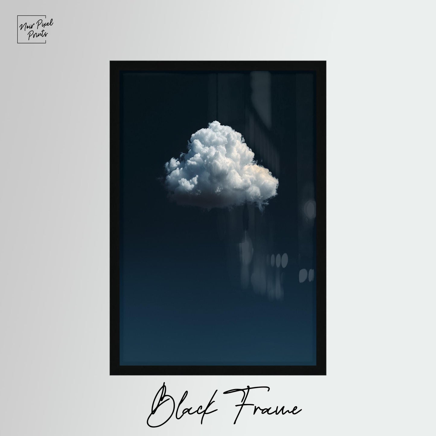 Indigo Cloud Wall Art - Minimalist Blue Sky Decor on Premium Cotton Canvas