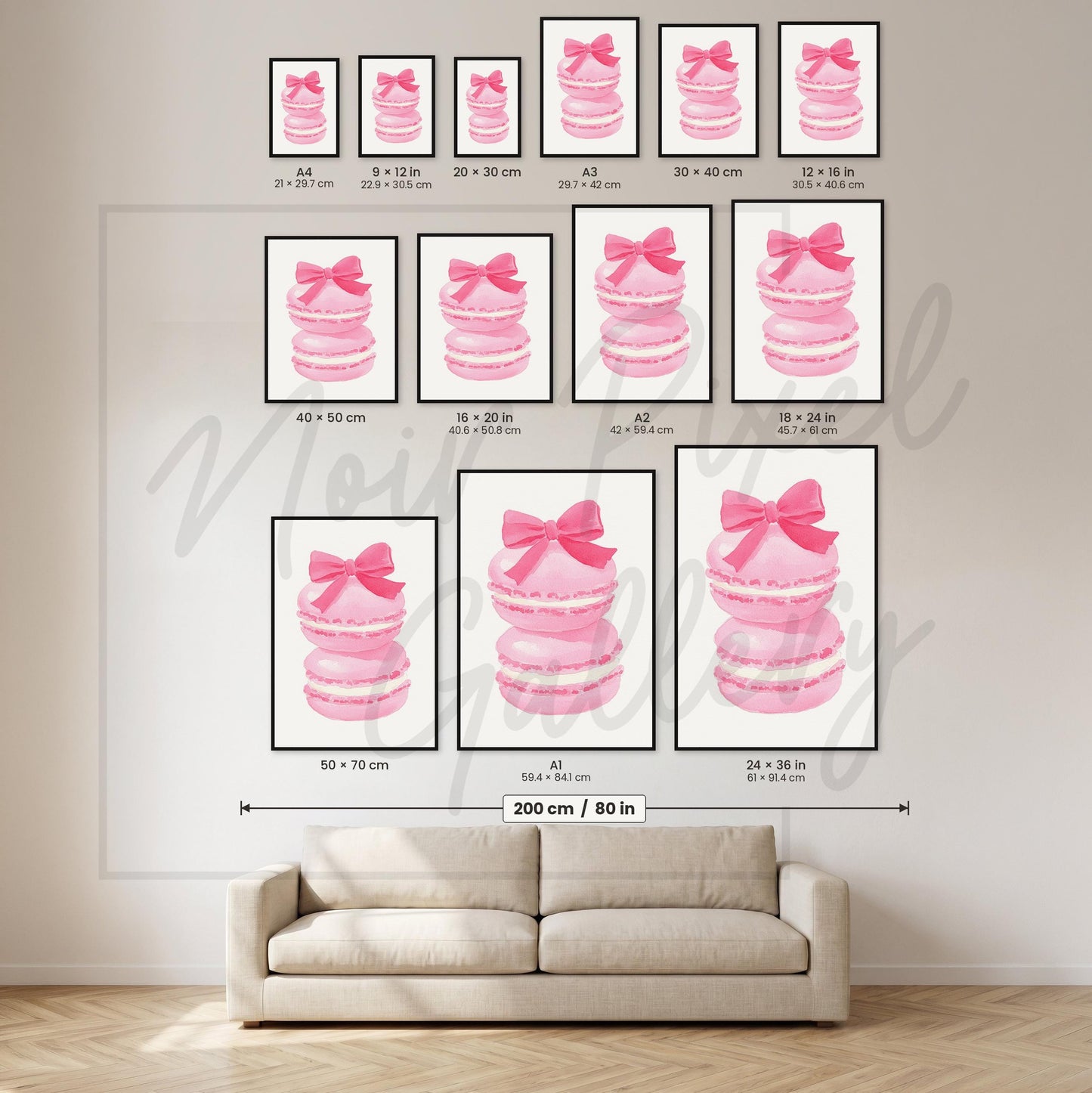Pink Macaron Print - Feminine Wall Art | French Pastry Art, Pastel Bakery Poster