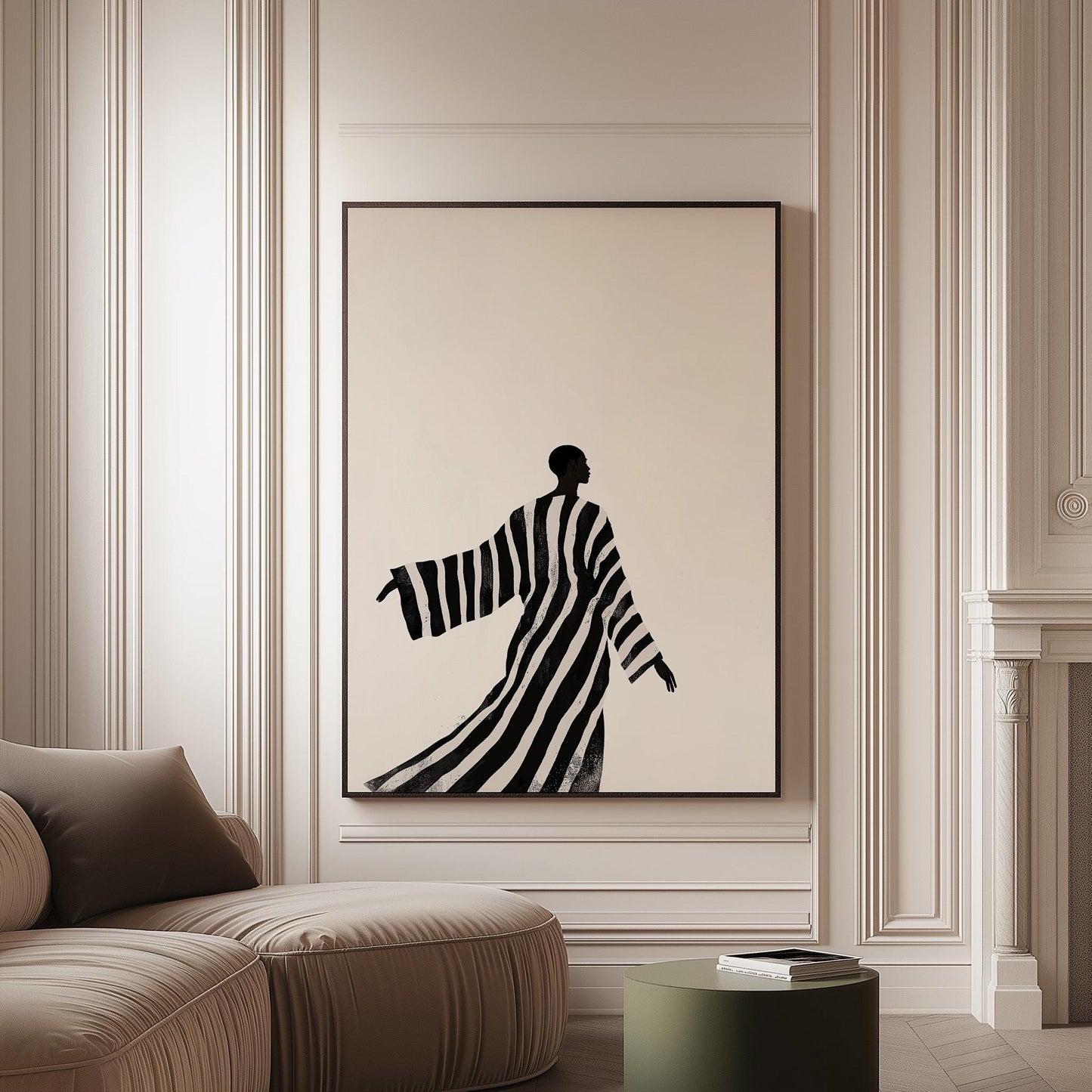 Black and White Canvas | Modern Canvas Prints Set of 2 | Abstract Figurative Art