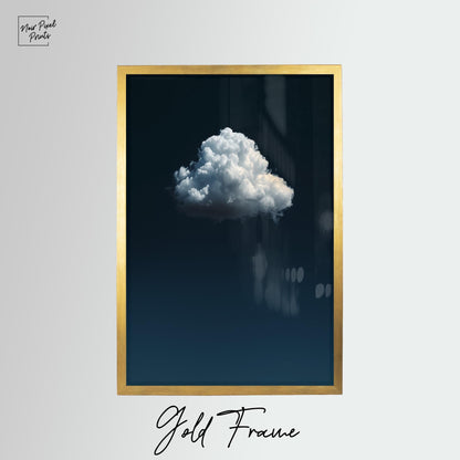 Indigo Cloud Wall Art - Minimalist Blue Sky Decor on Premium Cotton Canvas