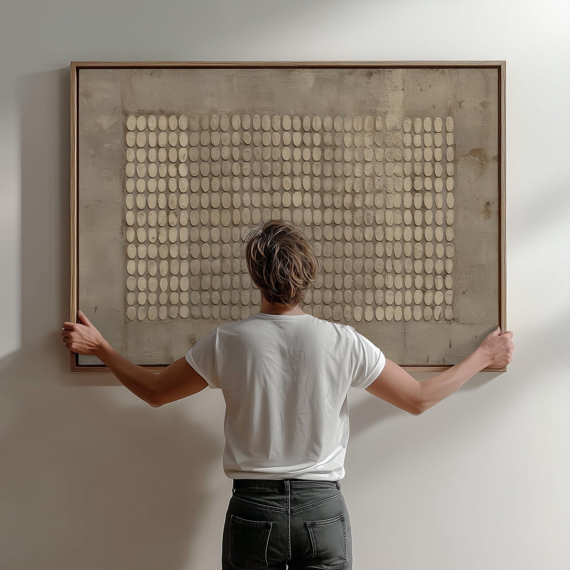 Textured Neutral Abstract Giclée Canvas Print Modern Minimal Wall Art for Living Room or Bedroom Decor