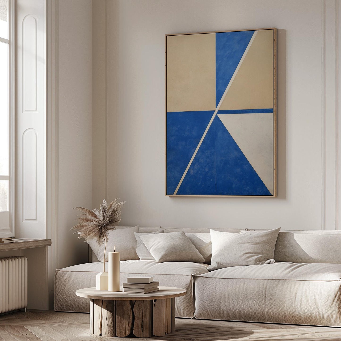 Blue Geometric Balance Abstract Wall Art