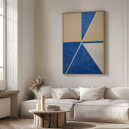 Blue Geometric Balance Abstract Wall Art
