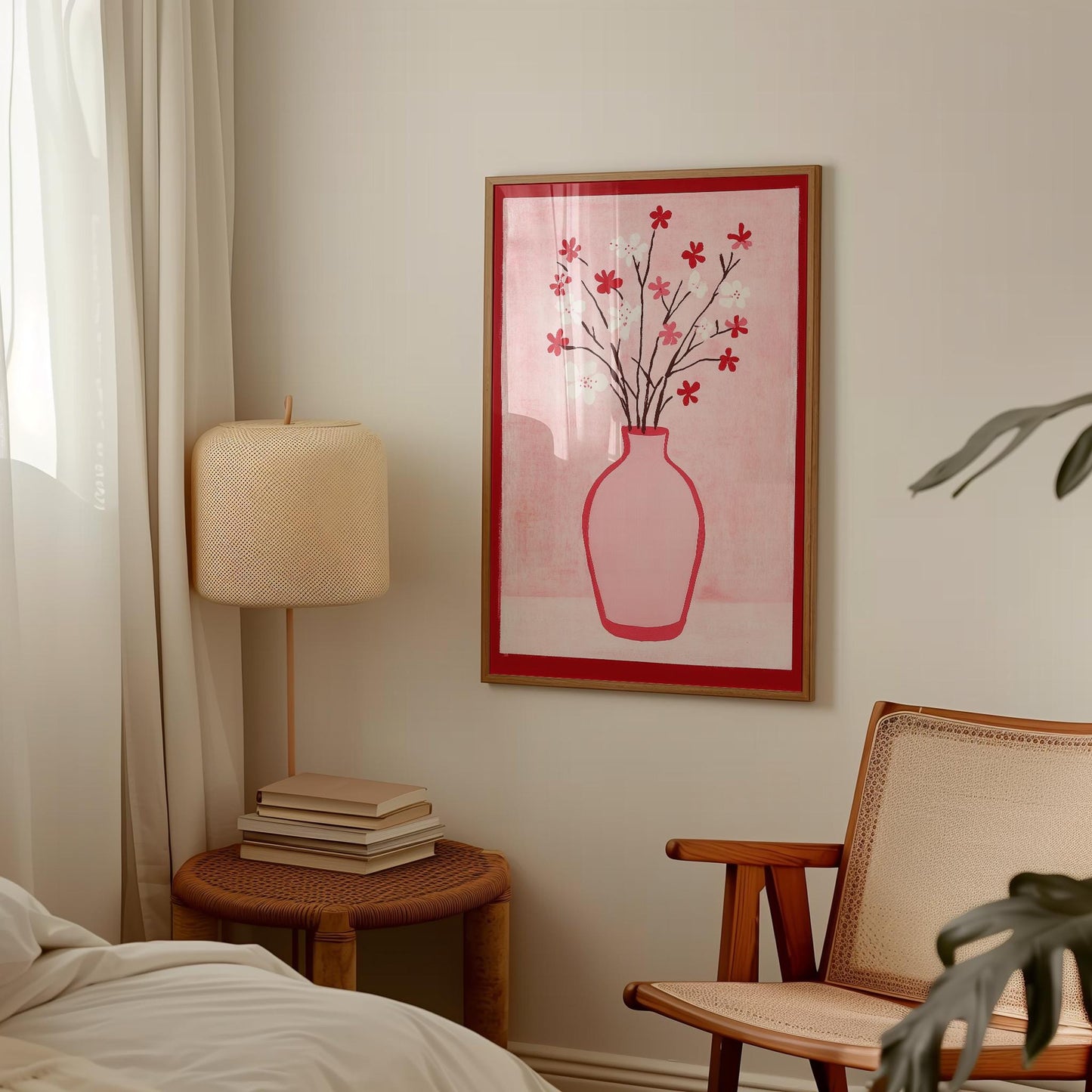Cherry Blossom Print - Soft Pink Floral Poster | Modern Botanical Wall Art