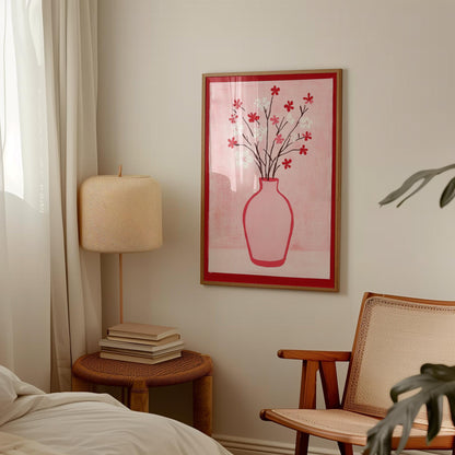 Cherry Blossom Print - Soft Pink Floral Poster | Modern Botanical Wall Art
