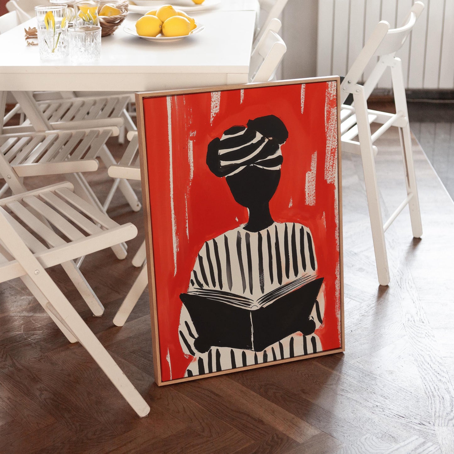 Abstract Woman Canvas | Modern Canvas Prints Set of 3 – Floating Wood Frame