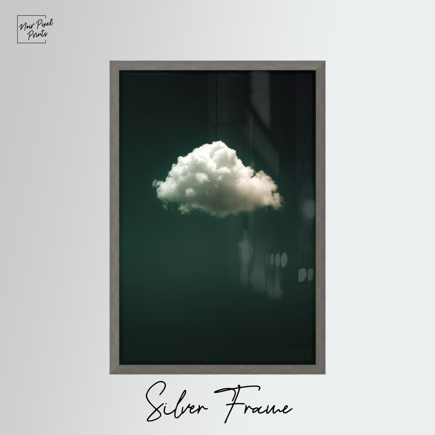 Emerald Green Wall Art - Abstract Minimalist Canvas Print with Floating Wood Frame