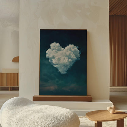 Blue Cloud Canvas Print - Abstract Indigo Sky Art | Modern Framed Wall Decor