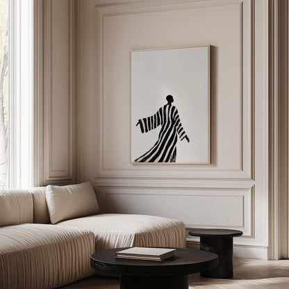 Black and White Canvas | Modern Canvas Prints Set of 2 | Abstract Figurative Art