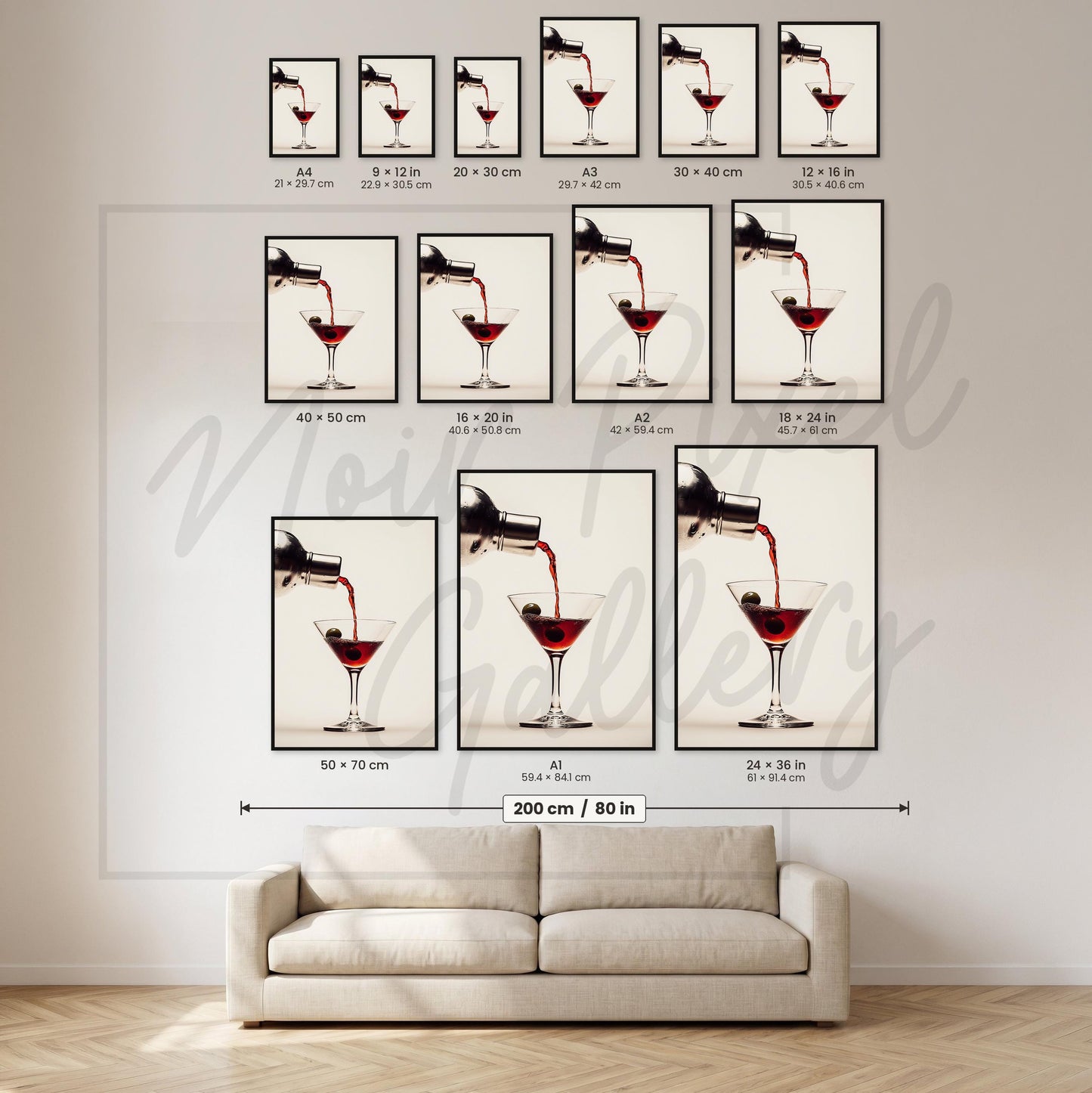 Martini Cocktail Print – Home Bar Decor | Red Wine Pouring Art, Mixology Art Print