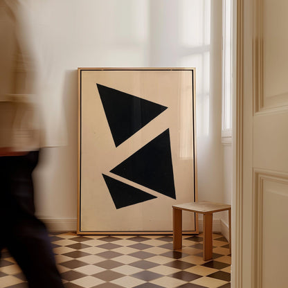 Black Triangle Abstract Geometric Wall Art