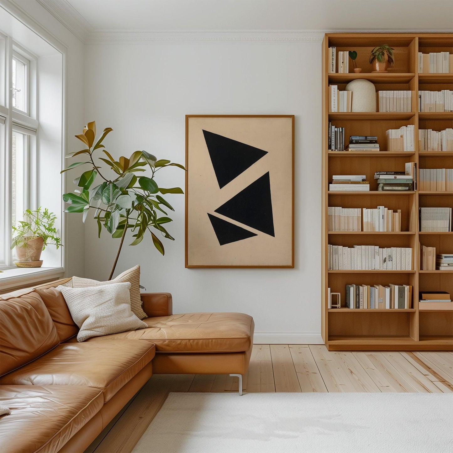 Black Triangle Abstract Geometric Wall Art
