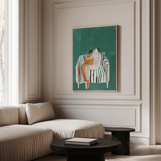 Romantic Couple Wall Art Intimate Kiss Modern Abstract Print Love Bedroom Living Room Decor Anniversary Gift Canvas Painting