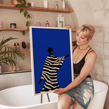 Electric Blue Abstract Art - Figurative Wall Art on Premium Matte Canvas | Gallery Style Decor