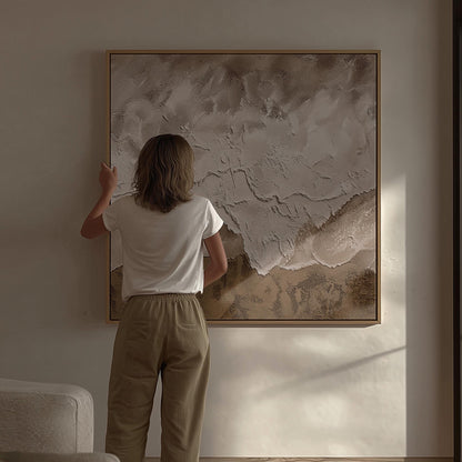 Neutral Canvas Art - Beige Wall Art with Earth Tone Decor | Premium Matte Canvas