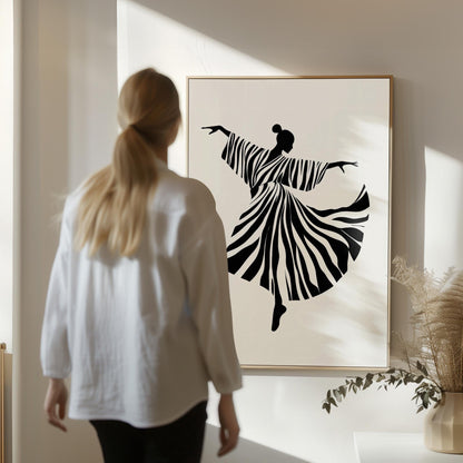 Abstract Canvas Art – Black and White Framed Canvas Set | Modern Wall Decor