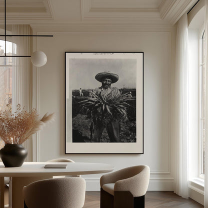 Vintage Black and White Photography Print Farmer with Carrots Rustic Farmhouse Wall Art Large Canvas for Kitchen or Dining Room