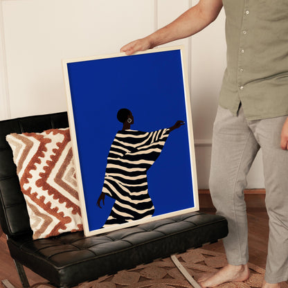 Electric Blue Abstract Art - Figurative Wall Art on Premium Matte Canvas | Gallery Style Decor