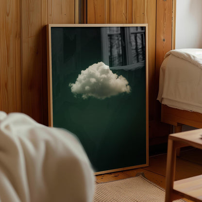 Emerald Green Wall Art - Abstract Minimalist Home Decor | Framed Floating Wood Print