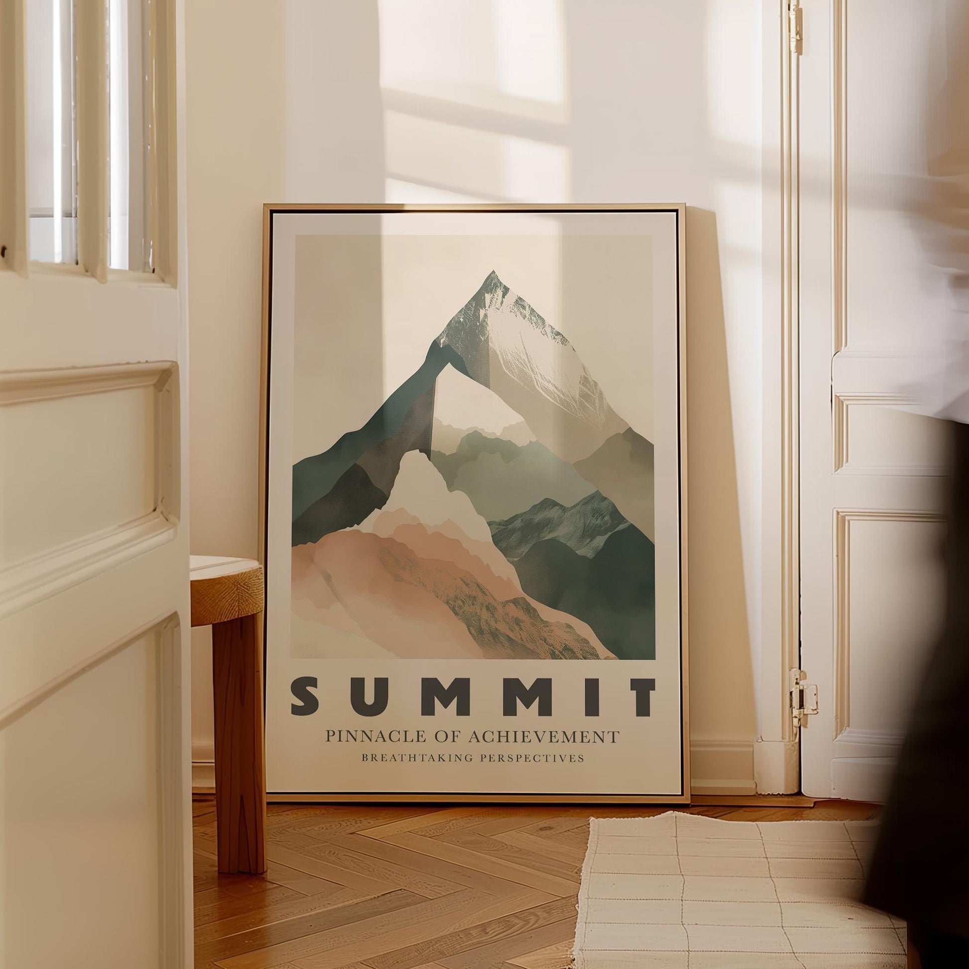 Ascent Summit Descent Canvas Wall Art Set of 3 Mountain Posters Adventure Inspired Nature Prints for Living Room or Office Decor