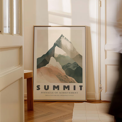 Ascent Summit Descent Canvas Wall Art Set of 3 Mountain Posters Adventure Inspired Nature Prints for Living Room or Office Decor