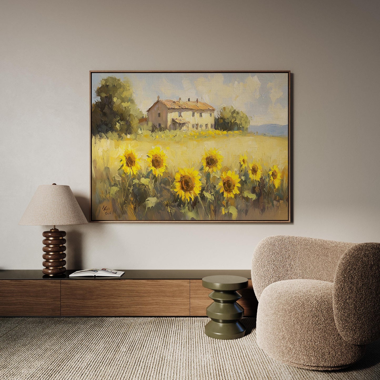 Canvas Wall Art - Sunflower Field Art on Premium Matte Cotton Canvas Print