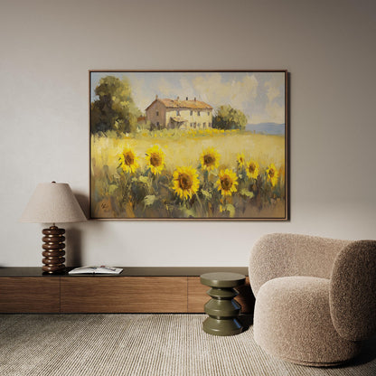 Canvas Wall Art - Sunflower Field Art on Premium Matte Cotton Canvas Print