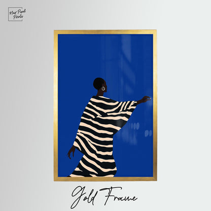 Electric Blue Abstract Art - Figurative Wall Art on Premium Matte Canvas | Gallery Style Decor