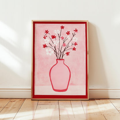 Cherry Blossom Print - Soft Pink Floral Poster | Modern Botanical Wall Art