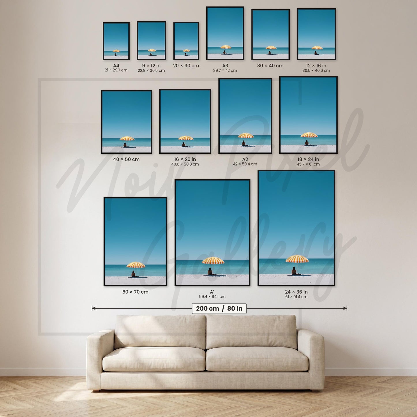 Beach Umbrella Poster - Minimalist Coastal Wall Art With Turquoise Ocean Photography