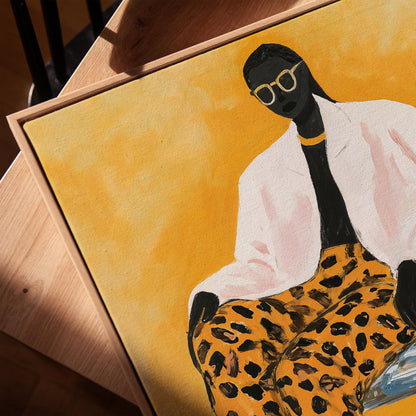 Woman Fashion Canvas Print: Minimalist Living Room Art (Framed or Unframed)