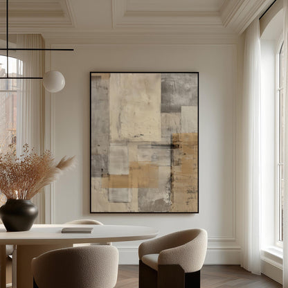 Abstract Landscape Wall Art: Neutral Earth Tones (Framed or Unframed)