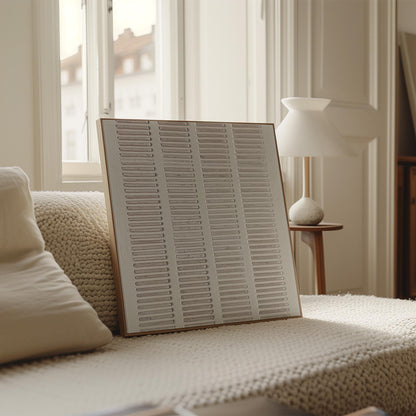 White  Canvas Wall Art: Minimalist Wabi Sabi Style (Floating Frame)
