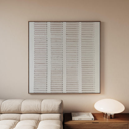 White  Canvas Wall Art: Minimalist Wabi Sabi Style (Floating Frame)