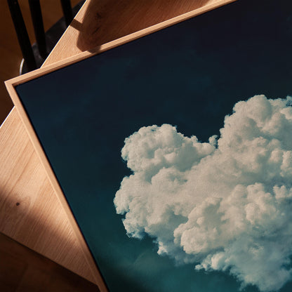 Blue Cloud Canvas Print: Abstract Indigo Sky Wall Art
