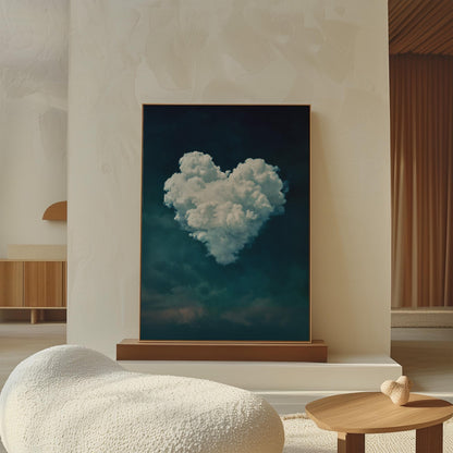 Blue Cloud Canvas Print: Abstract Indigo Sky Wall Art