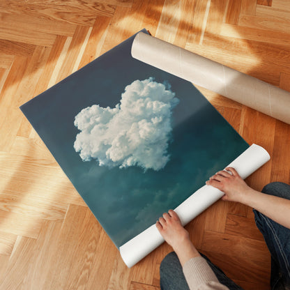 Blue Cloud Canvas Print: Abstract Indigo Sky Wall Art