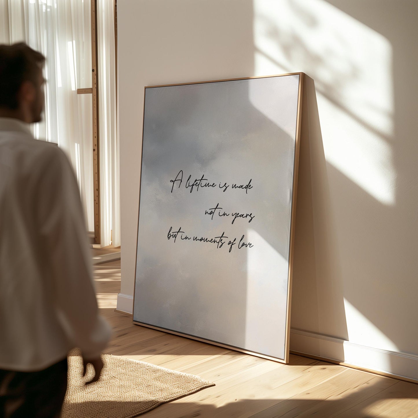 Couple Canvas Wall Art: Minimalist Love Scene (Framed or Unframed)