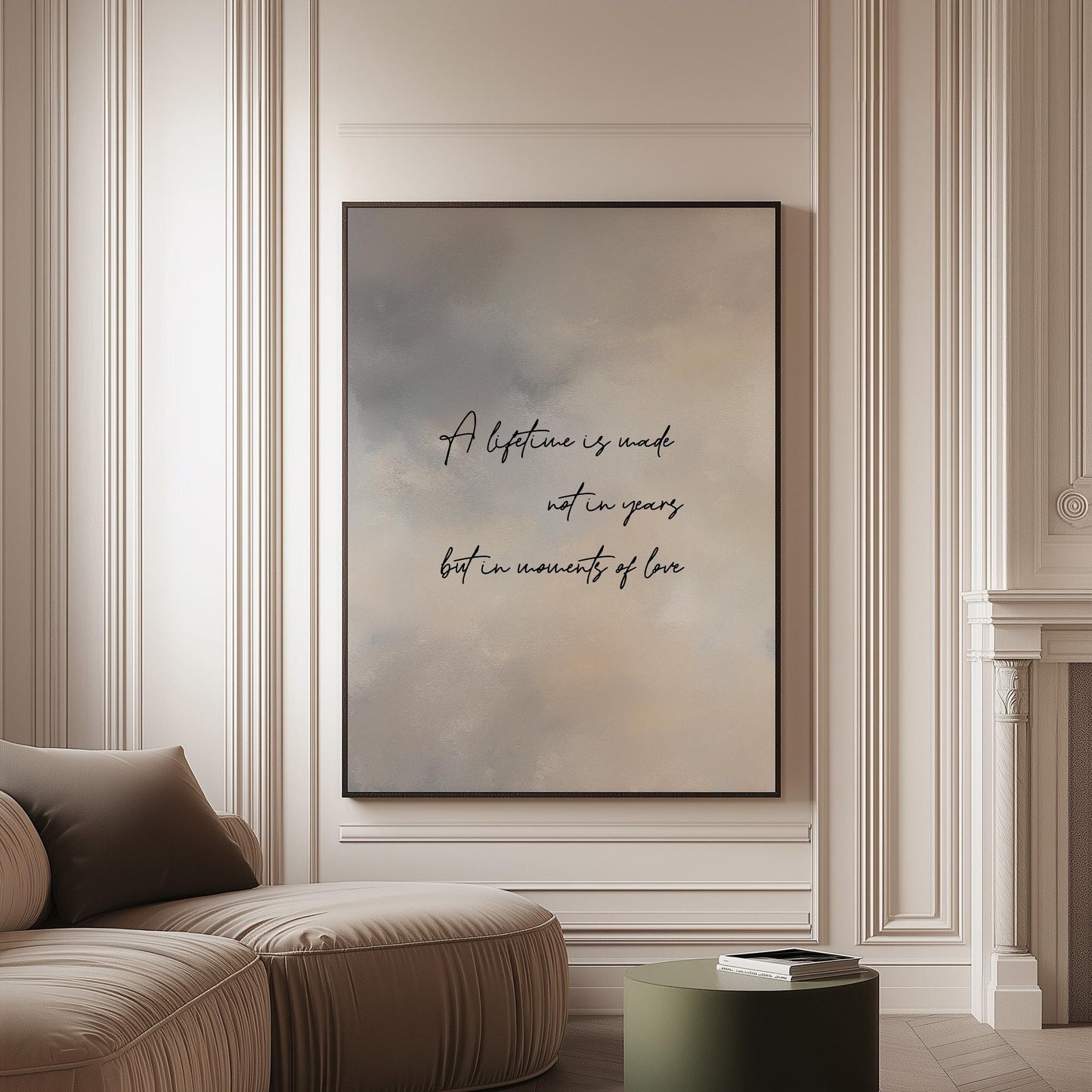 Couple Canvas Wall Art: Minimalist Love Scene (Framed or Unframed)