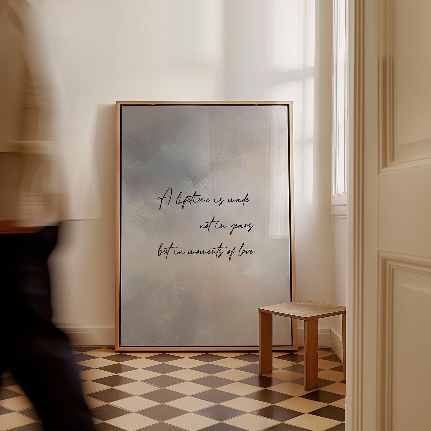 Couple Canvas Wall Art: Minimalist Love Scene (Framed or Unframed)