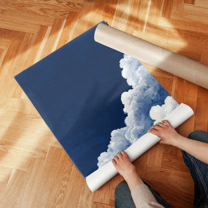 Indigo Cloud Wall Art - Abstract Blue Canvas Print
