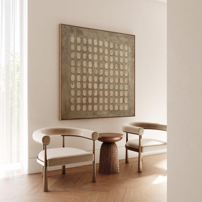 Geometric Canvas Wall Art: Minimalist Earth Tones (Square