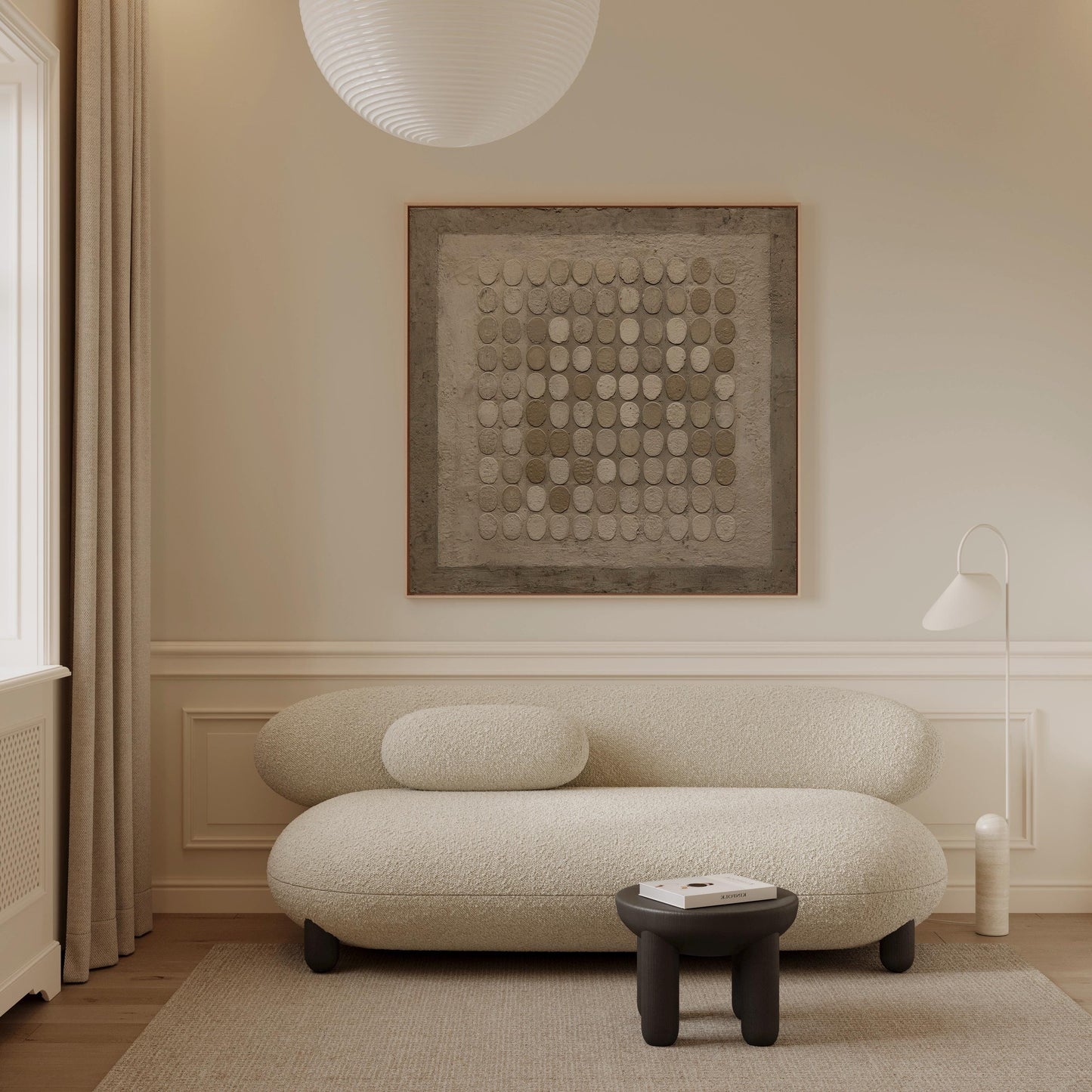 Neutral Geometric Canvas Art